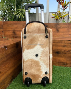 Bolsa de viaje con ruedas personalizable de cuero genuino de vaca, Maleta, equipaje con ruedas, bolsa de lona, bolsa de equipaje de viaje rodante con ruedas - Product Image 4