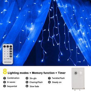 <b>LED</b> Fairy Curtain Icicle <b>Lights</b> Indoor-Outdoor Christmas Party Wedding Decorations - Product Image 2