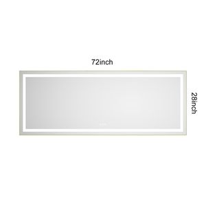 Specchio LED da Bagno a Parete 72 X 28 Pollici con Illuminazione Frontale e Posteriore, Cornice in Alluminio, Antiappannamento, Memoria, Garanzia di 3 Anni - Product Image 6