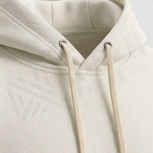 Survêtement unisexe à capuche en coton couleur unie, coupe longue, décontracté, avec cordon de serrage et poches latérales - Product Image 4
