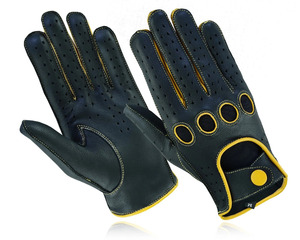 Gants de conduite Speed One Sports en cuir véritable de qualité supérieure, respirants, à doigts complets, unisexes, pour le cyclisme en toutes saisons - Product Image 4