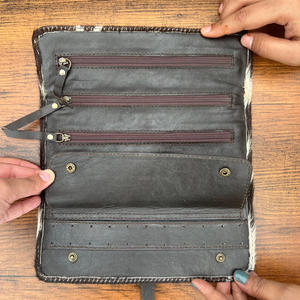 Nuevo estuche enrollable de joyería de viaje con herramientas manuales para mujer, organizador de joyas plegable de piel de vaca occidental, soporte de joyería de gran capacidad - Product Image 6