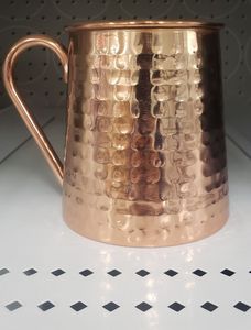 Copper Moscow mule cup set for stylish luxury mocktail culture hammered finish metal cups durable reusable serving <b>mugs</b> - Product Image 1