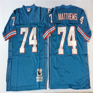 Maillots de football vintage 1 Warren Moon 34 Earl Campbell 9 Steve McNair 74 Bruce Matthews Bleu Blanc Homme - Product Image 5