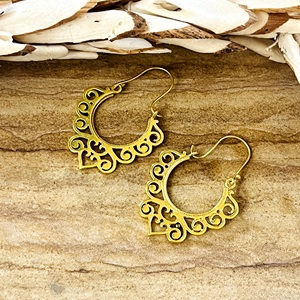 Nuevos Pendientes de Aro Boho de Filigrana de Moda, Pendientes de Aro Tribales de Latón para Mujer, Pendientes de Aro con Espiral Chapados en Oro de 18k, Venta al por Mayor OEM ODM - Product Image 6
