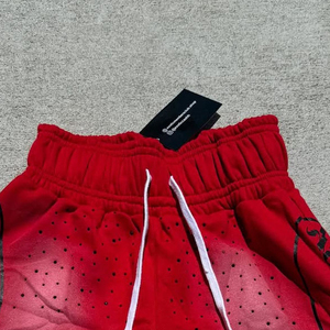 Custom Screen Printing Vintage Wash Ripped Distressed Baggy Double Waist Streetwear <b>Jeans</b> Denim Shorts for <b>Men</b> Cheap price - Product Image 5