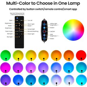 Lampada Proiettore Tramonto con Telecomando, LED Multicolore, Controllo tramite APP, Luce Notturna, Tre Metodi di Controllo, Illuminazione Fotografica - Product Image 4