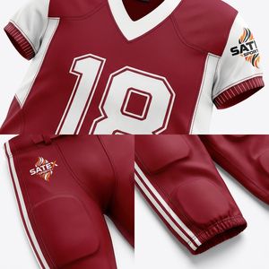 ชุดกีฬาอเมริกันฟุตบอลแบบสั้นสำหรับผู้ชายและผู้หญิง รุ่นนักกีฬา พร้อมบริการสกรีนโลโก้แบบเย็บติด  รับสั่งทำตามแบบ - Product Image 3