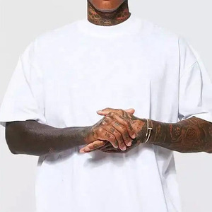 T-shirts pour hommes de haute qualité personnalisés en usine, 100% coton, unisexe, style hip-hop, t-shirt oversize décontracté, t-shirt oversize uni pour hommes - Product Image 6