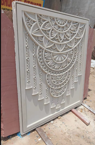 Panneau mural en grès de Gwalior sculpté CNC, style moderne, panneau de relief mural, style asiatique, pour fond de Mandir, hall, villa, salon, naturel - Product Image 3