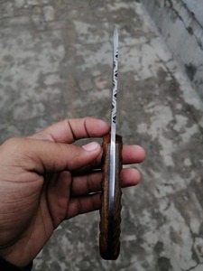 มีดเหล็กดามัสกัส ใบมีดแบบ Fixed Blade ปลายแหลม ขอบตรง ด้ามไม้ สำหรับกิจกรรมกลางแจ้ง ทำด้วยมือ - Product Image 6
