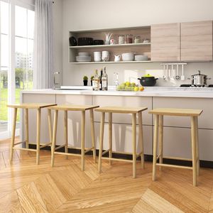 Set of 2 25.5 Inch Bar <b>Stools</b> with Footrest for Kitchen and <b>Dining</b> Room <b>Table</b> Benches - Product Image 4