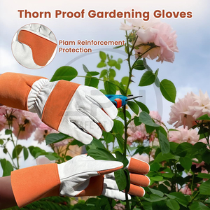 Servicio OEM ODM, Guantes de Trabajo Resistentes con Palma de Cuero, Refuerzo en el Pulgar, Doble Costura, Puño Extendido, Guantes Canadienses de Alta Resistencia - Product Image 3