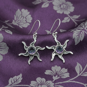 Pendientes de Topacio Místico con Forma de Gota de Sol, Plata de Ley 925, Chapados en Oro Amarillo y Oro Rosa, Joyería Boho Celestial Hecha a Mano, Regalo - Product Image 4
