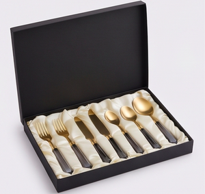 Ensemble de couverts Glam Gold avec poignées en cristal, passe au lave-vaisselle, vaisselle de mariage, couverts, ensemble de vaisselle - Product Image 6