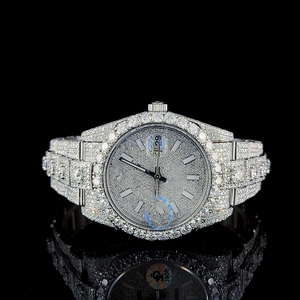 Reloj de Cuarzo de Acero Inoxidable para Hombre, con Diamantes VVS, Diseño Moneda, Elegante y Ejecutivo, Cristal de 41mm, Correa de 20mm y 25cm, Movimiento ETA, Grosor de 6mm, Botón de Presión - Product Image 1