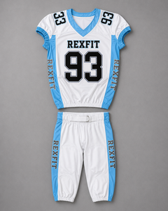 Conjunto de Uniforme de Fútbol Americano Personalizado Rexfit Unisex, Pantalones y Camiseta con Estampado 3D Sublimado, Malla Transpirable, Cuello en V, Sin Mangas, Absorbe la Humedad - Product Image 6