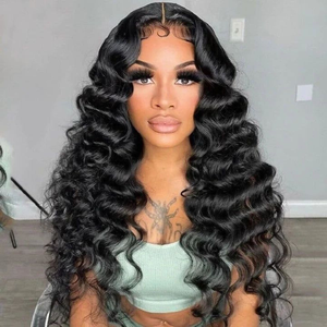 Extensiones de cabello humano alineadas con cutícula de alta calidad, pelucas vietnamitas de onda profunda y cierre crudo, pelucas de cabello indio para mujeres blancas - Product Image 1