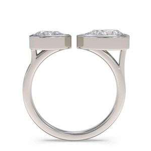 1.01CT Pear Cut Moissanite Gemstone Bypass Bezel Set Ring <b>For</b> Women's Original 925 Silver With Yellow Plated Fine <b>Gift</b> <b>For</b> <b>Her</b> - Product Image 3