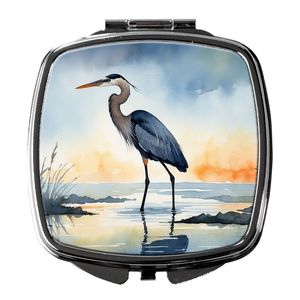 Blue Heron Compact Travel Makeup <b>Mirror</b> Barely Lit <b>Sky</b> Design Portable Folding Handheld for Women and Girls Gift - Product Image 1