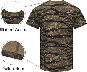 Latest Design Good Quality Men Printed All Over Camo Pattern T-Shirt For Hunting Hiking Camping Breathable Camouflage <b>Tshirts</b> - Product Image 2