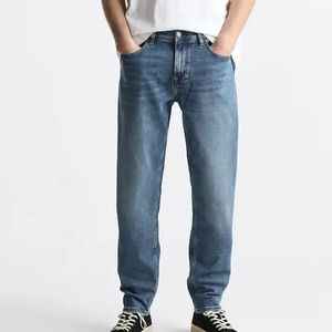 Pantalones Vaqueros de Mezclilla para Hombre, Corte Recto, Lavado a la Piedra, Cintura Media, Ajuste Regular, Algodón, Estilo Casual Otoñal 2026, Gran Venta - Product Image 5