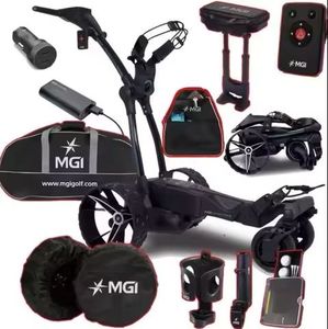AVAILABLE NOW Black <b>Foldable</b> Golf Trolley Electric Golf <b>Cart</b> Remote Control Walking Golf Push <b>Cart</b> with Navigation Bag Set - Product Image 3