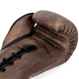 Leather MMA Gloves with Lace-Up Wrist <b>Straps</b> and Logo for Adults Training and Sparring - Product Image 3