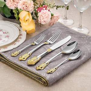 Ensemble de couverts en acier inoxydable de qualité supérieure |   Cuillère, fourchette et couteau durables pour restaurant et cuisine domestique - Product Image 3