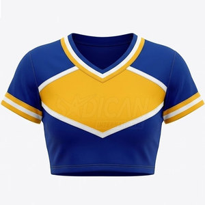 Tenue de cheerleading pour adultes avec haut, jupe et short – Légère, confortable, en polyester imprimé, personnalisable pour l'entraînement et les événements - Product Image 4