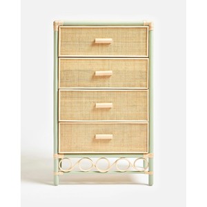 Functional <b>Narrow</b> Storage Chest With Multiple Drawers Natural Rattan For Bedroom Kid Furniture Nursery And Home Organization - Product Image 2