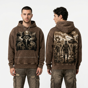 Sudadera con Capucha Verde Salvia para Hombre, Diseño Gráfico Gótico Natural Personalizado, Lavado Vintage, Oversize, Estilo Urbano, Fabricante - Product Image 5