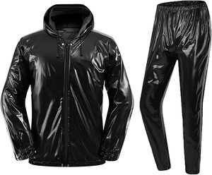 Trajes de Sauna para Hombre, Chaqueta y Pantalones para Ejercicio Físico y Gimnasio, Personalizables, para Todas las Temporadas, para Pérdida de Peso, Uso Doméstico, con Capucha, de Poliéster/Spandex - Product Image 2