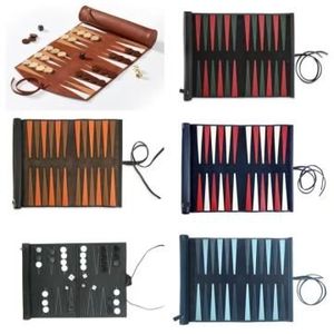 AQDAS INDUSTRIES Foldable Leather <b>Backgammon</b> <b>Board</b> Customized Logo High Quality Breathable Quick Dry Colorful Playing Pieces - Product Image 6