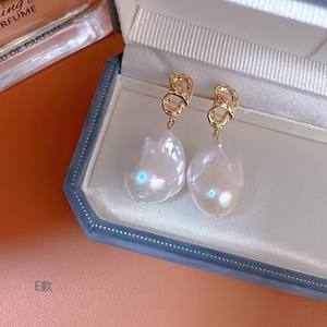 ต่างหูไข่มุกน้ำจืดสไตล์บาร็อคแฟชั่นฤดูร้อน - Product Image 5