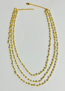 Collier de perles blanches et de laiton plaqué or, bijoux fantaisie pour femmes, collier tendance, collier à perles - Product Image 2