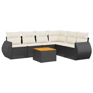 Conjunto de Sofás Modulares Grandes de Ratán PE Negro para Jardín, Muebles Modulares Elegantes para Exteriores - Product Image 2