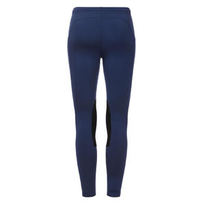 Pantalones de equitación de cintura alta para mujer, largos, de punto, con botones, elásticos en cuatro direcciones, con bolsillos, de color sólido. - Product Image 3