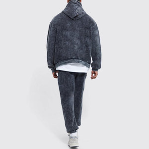 Conjunto de Sudadera y Pantalones Cortos de Forro Polar Unisex Personalizado 2026, Estilo Casual de Invierno, Desgastado, Efecto Descolorido por el Sol, Lavado Ácido, Novedad al por Mayor para Mujer - Product Image 2