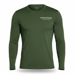Camiseta de Manga Larga Personalizada para Hombre, para Pickleball, de Verano, Sólida, de Alto Rendimiento, Elástica en 4 Direcciones, Secado Rápido, para Cancha, OEM ODM - Product Image 1