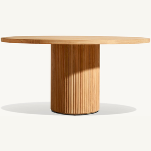 Mesa redonda de estilo moderno y sencillo, adecuada para restaurantes o comedores al aire libre, hecha de madera de teca duradera. - Product Image 2
