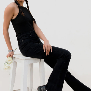 Jeans de Mujer de Alta Calidad, Corte Recto y Ajustado, Estilo Casual, Pantalones de Mezclilla para Mujer, Precio al por Mayor Personalizado - Product Image 4