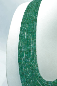 Collar Rondelle facetado de Esmeralda zambiana natural de 8 hebras Cuentas de piedra natural de 3-5mm - Product Image 6