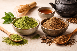 Japan <b>Matcha</b> Hojicha <b>Set</b> Shizuoka 300-Year Heritage Craft, Roasted Green <b>Tea</b> Powder for Premium Beverage Shop, 1kg Master Bundle - Product Image 2