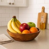 Groothandel houten salade schaal - rond MT Exports merk, geschikt voor feestjes en keuken, vaatwasserbestendig, handgemaakt, klassiek design