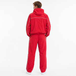Veste coupe-vent rétro pour homme avec passepoil contrastant, fermeture éclair, imperméable et coupe-vent, pantalon de survêtement décontracté, logo personnalisé, fabrication sur mesure - Product Image 3