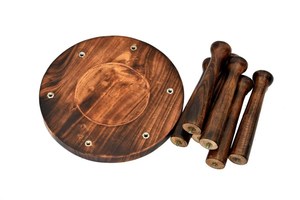 Support à verres à vin en bois fait main, forme ronde, finition lisse, pour dégustations de spiritueux et occasions spéciales, mariages - Product Image 6