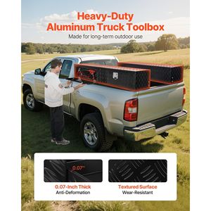 Truck Tool <b>Box</b> Heavy Duty 72 X 13 X 16 Inch <b>Black</b> Aluminum Tread with Dual Drop Doors Lockable Storage by Topsider - Product Image 2