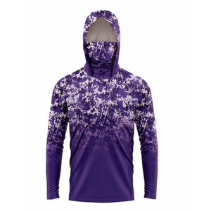 Camisa de Pesca con Capucha de Manga Larga para Hombre, Estampado de Camuflaje Sublimado, Absorbe la Humedad, Protección UV, Top Ajustado para Verano y Actividades al Aire Libre - Product Image 2