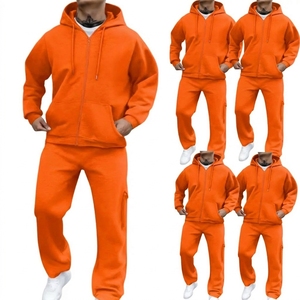 High Quality Zip up Tracksuit Manufacturer Oversized Sweatpants and Hoodie <b>Set</b> for Men Custom Logo - Product Image 4